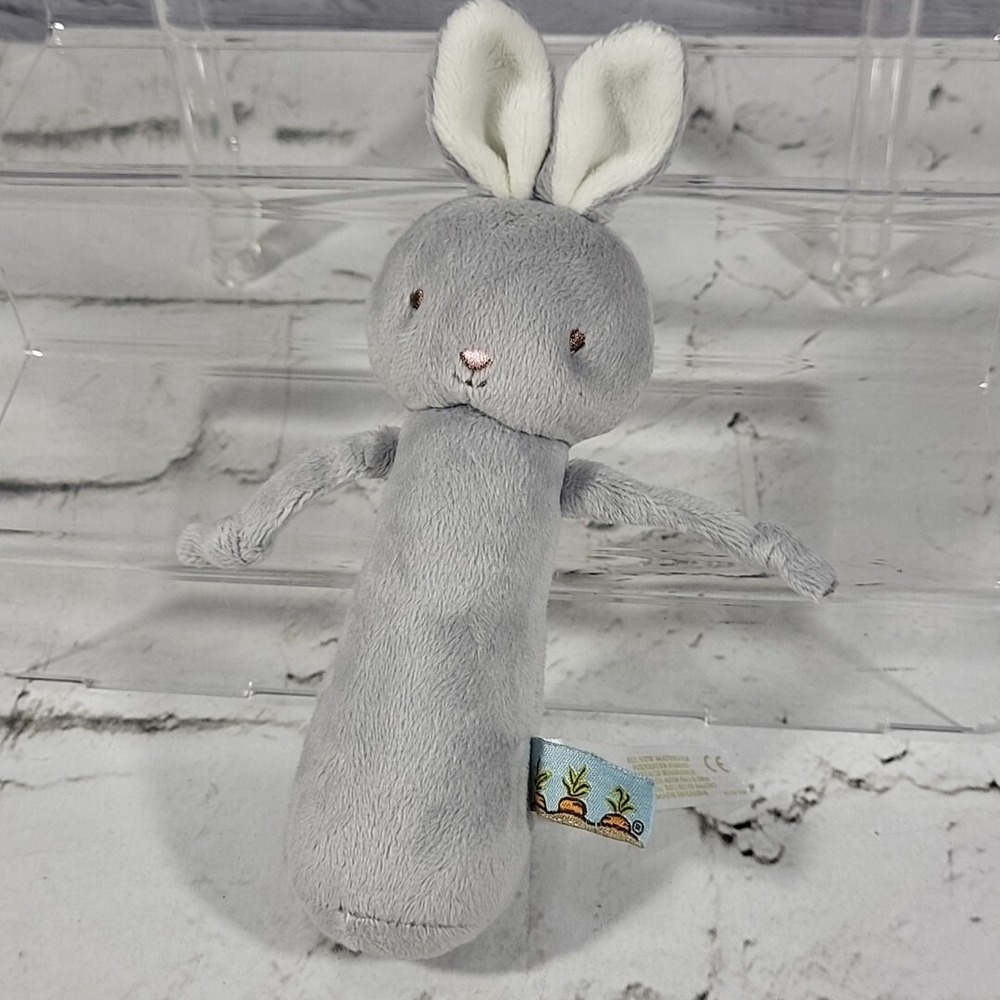 Bunnies by the Bay‎ Bunny Baby Chime Rattle Gray Plush